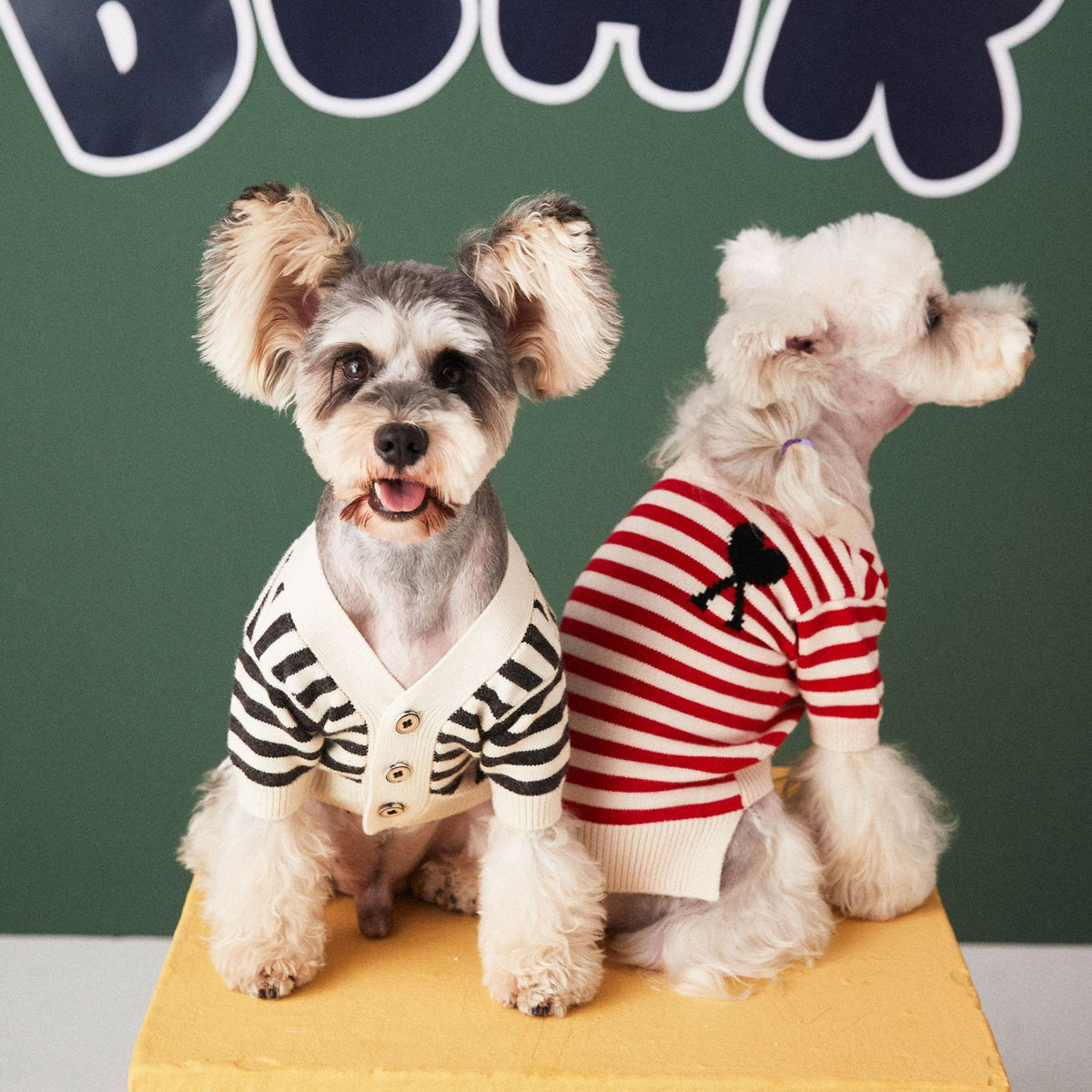 Pet Small Dog Striped Sweater Cardigan