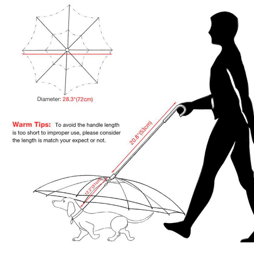 Transparent Dog Umbrella with Traction Chain