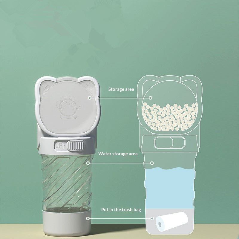 Three-Purpose Pet Water Cup With Garbage Box