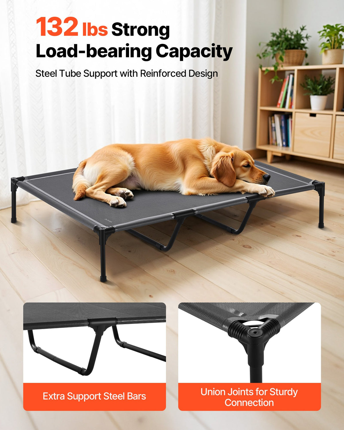 Elevated Dog Bed For Large Dog Portable Raised Dog Cot With Metal Frame Xl