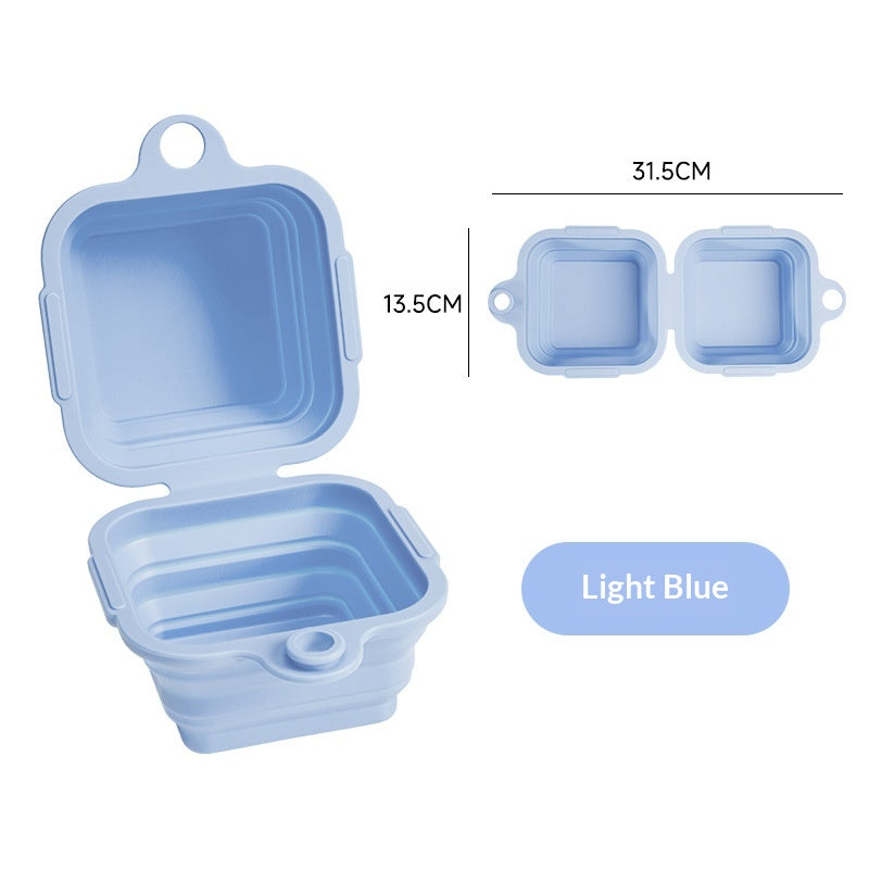 Portable Double Dog Bowl For Outdoor Use