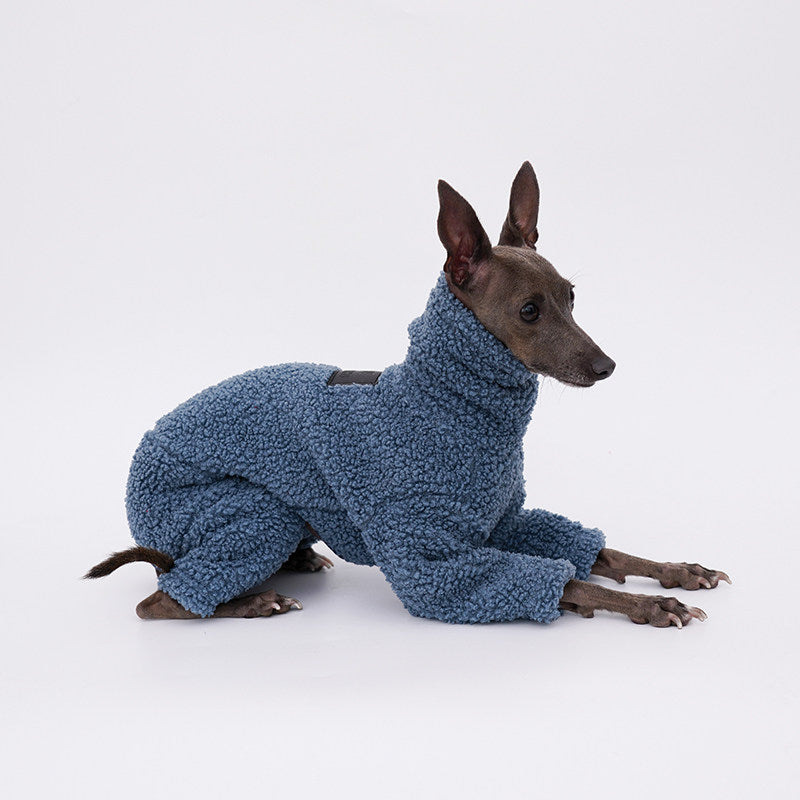 Extra-Thick Double-Sided Teddy-Fleece Warm Winter Four-Legged Jumpsuit