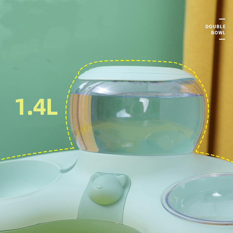 Crescent Automatic Drinking Feeding Double Bowl