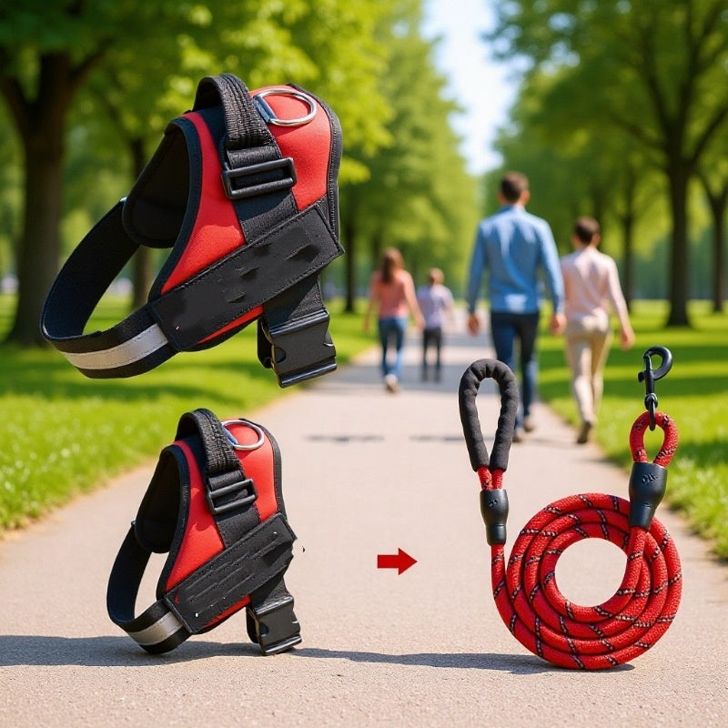 Vest-Style Dog Harness With Leash