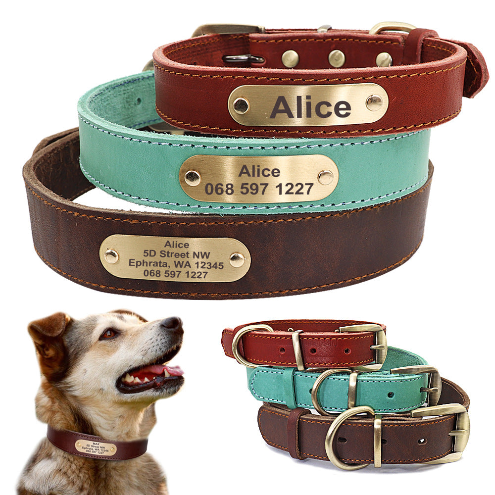 Personalized Dog Collars With Nameplate Id Tags For Medium Large Dogs