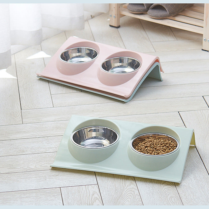 Stainless Steel Pet Double Bowl