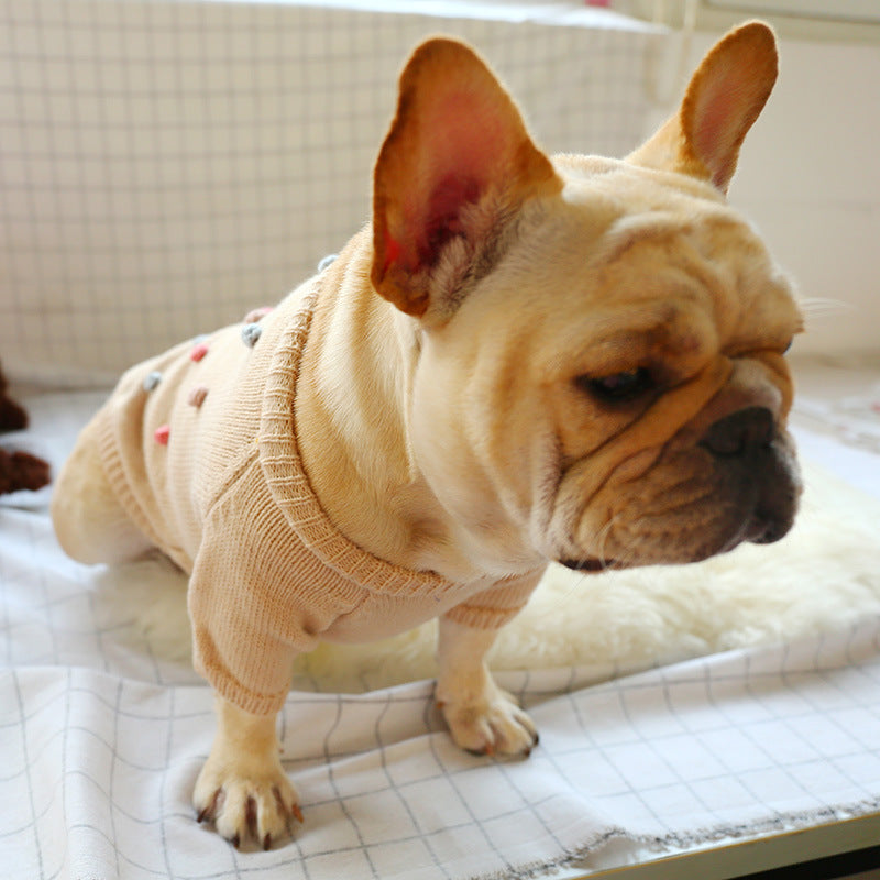 Autumn And Winter Warm French Cow Two-Legged Pet Clothes