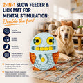 Slow Feeder Dog Bowl & Lick Mat, Interactive Puzzle Toy Fast Eaters, Treat Dispensing, Non-Slip Base, Small, Medium, Large Dogs,Sound Toy