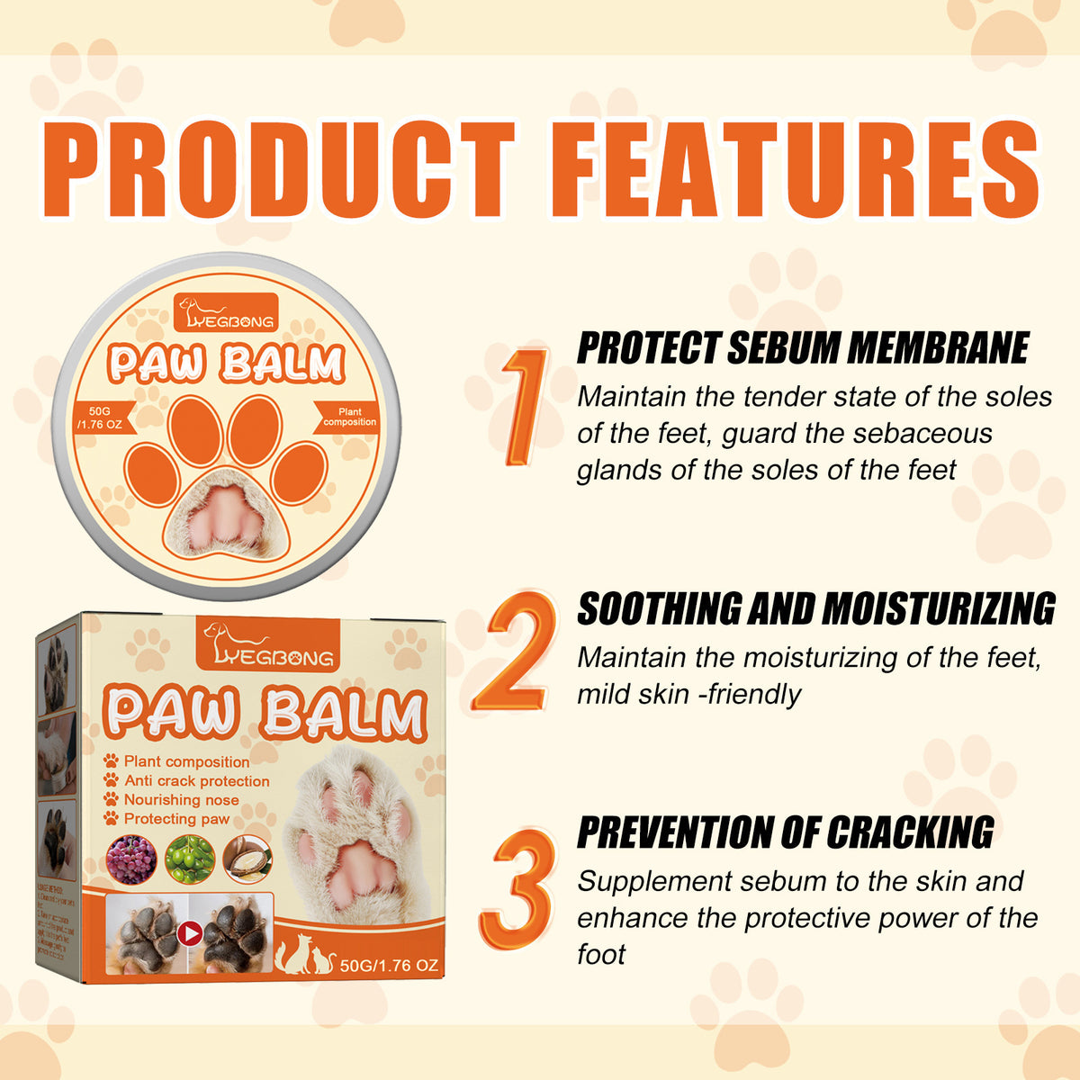 Anti-Chapping, Moisturizing Pet Paw Balm