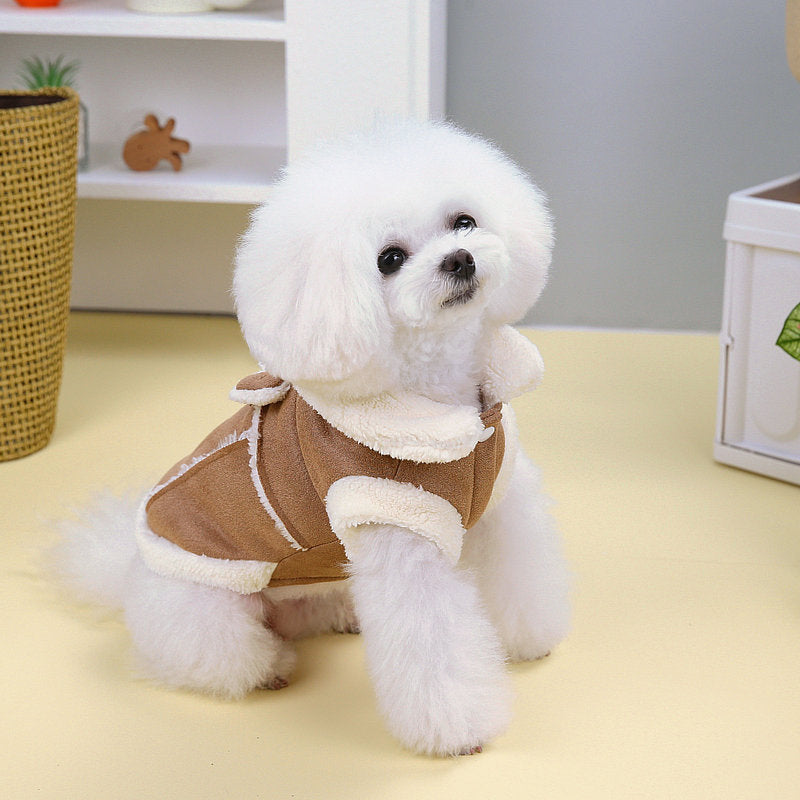 Warm Cotton-Padded Dog Traction Vest