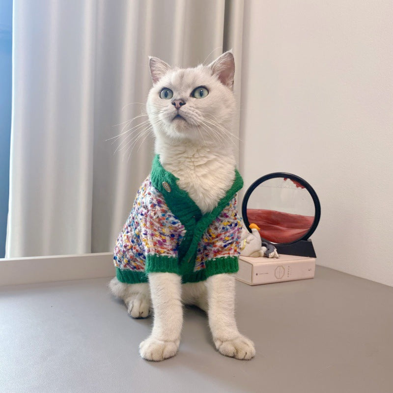Color-Block Dog Cardigan Sweater