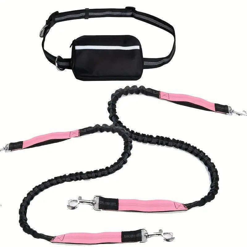 Reflective Dog Running Leash Set Night Running Waist Pack