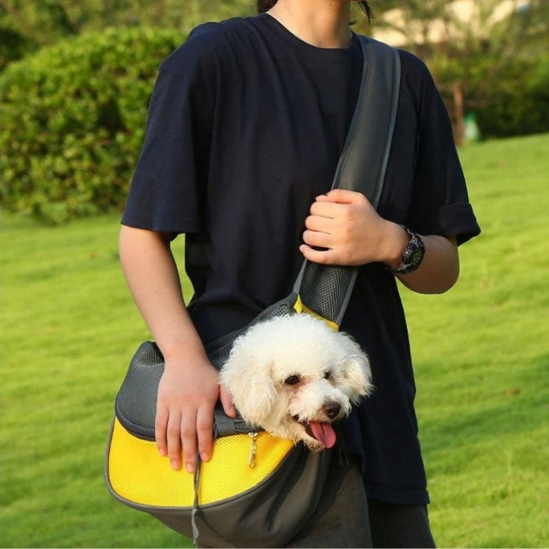 1Pc Outdoor Travel Mesh Oxford Pet Puppy Carrier Handbag Pouch Single Shoulder Bag Sling Mesh Comfort Travel Tote Shoulder Bags