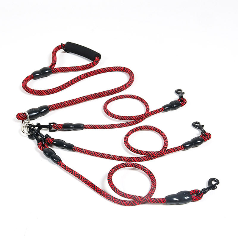 Pet Dog Leash Traction Wear-Resistant Multi-Head Dog Leash