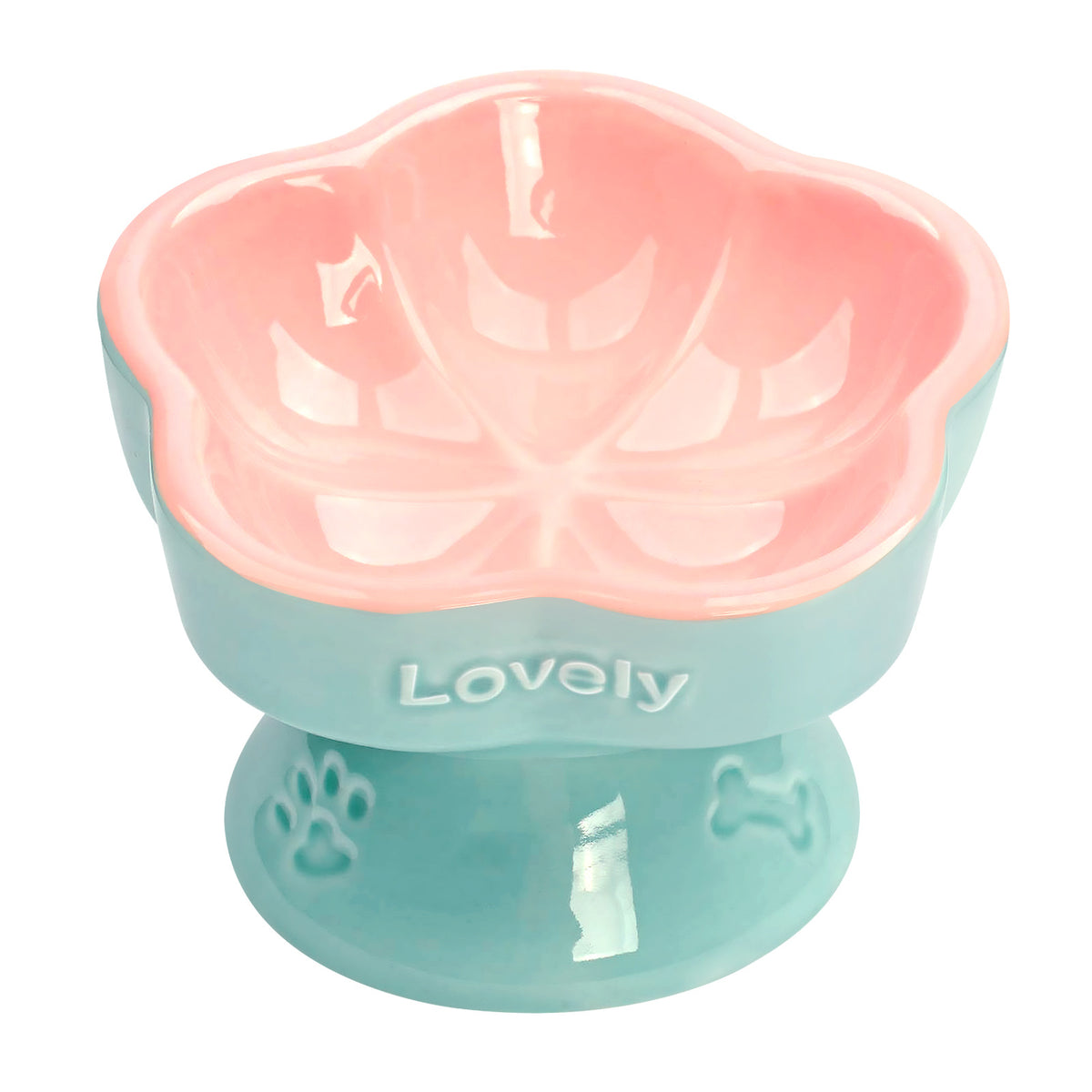 Ceramic Elevated Pet Bowl For Medium To Large Dogs
