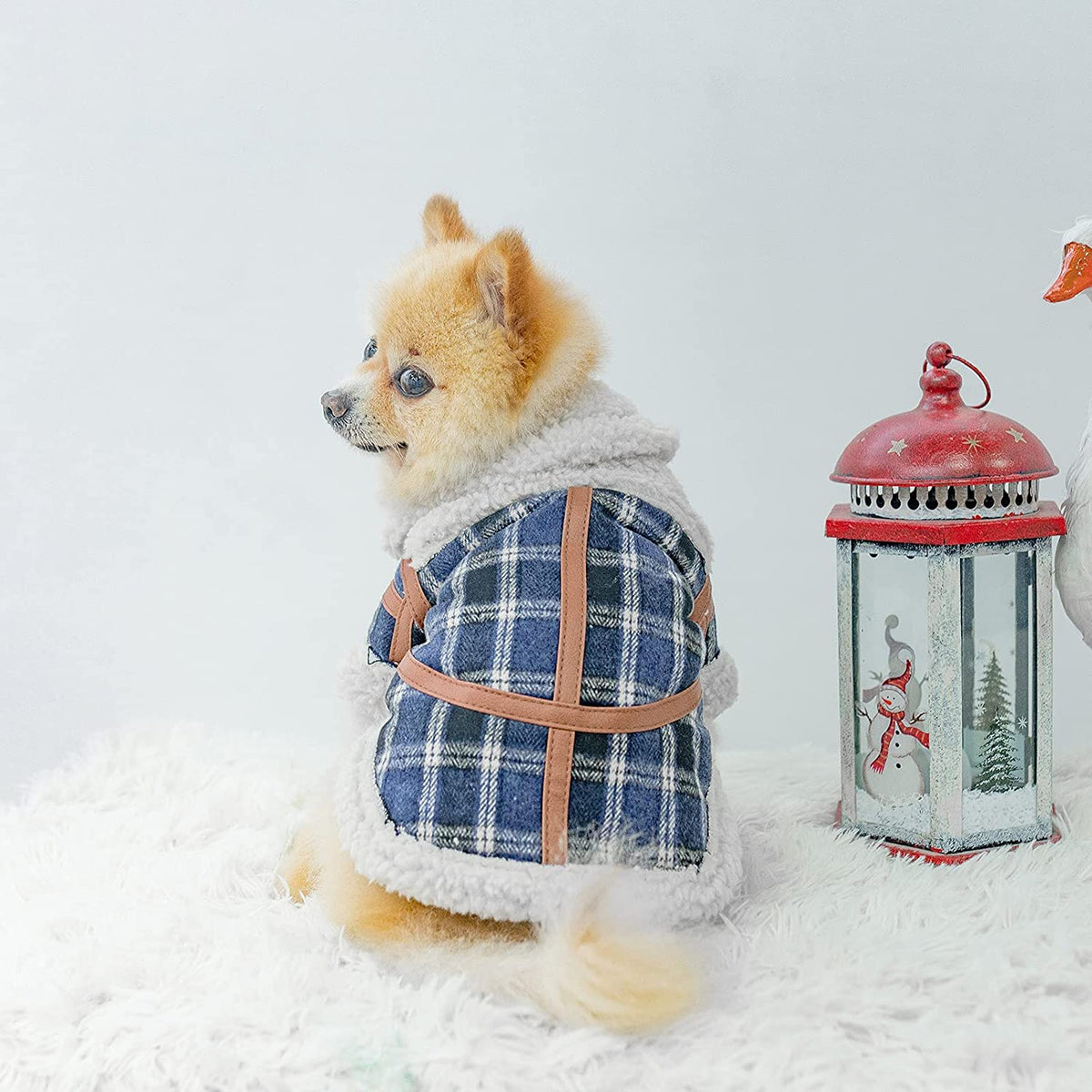Warm Two-Legged Plaid Dog Clothes