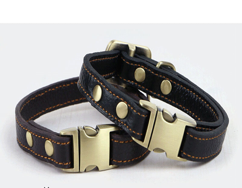 Leather Dog Collar Small And Medium-Sized