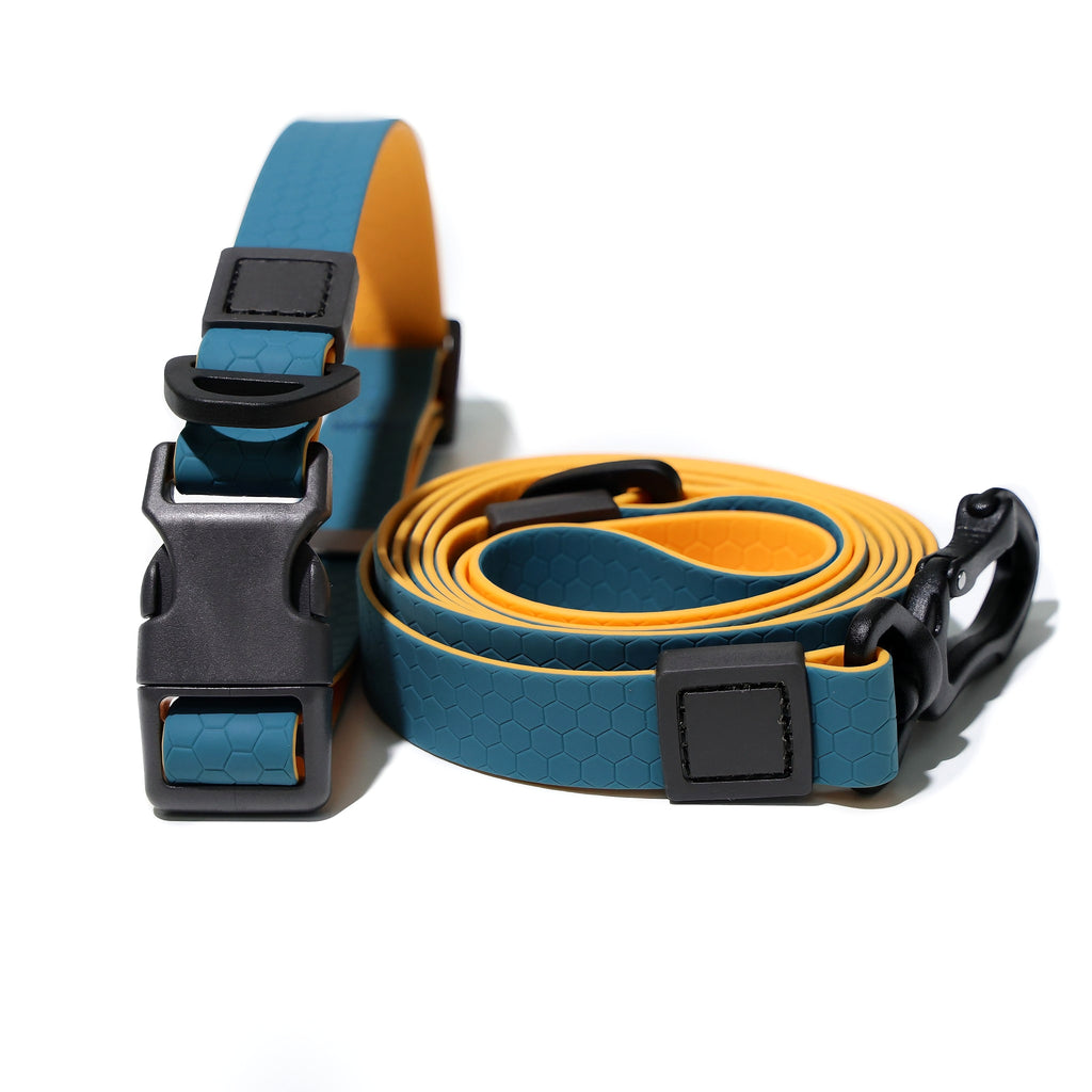Honeycomb Embossed Dual-Color Pet Leash Set Is Stylish And Fashionable. The Embossed Surface Enhances The Leash'S Grip, Preventing Slippage
