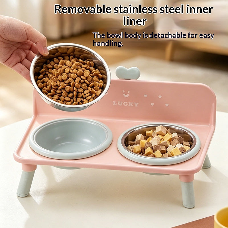 Elevated Stainless Steel Double Bowl