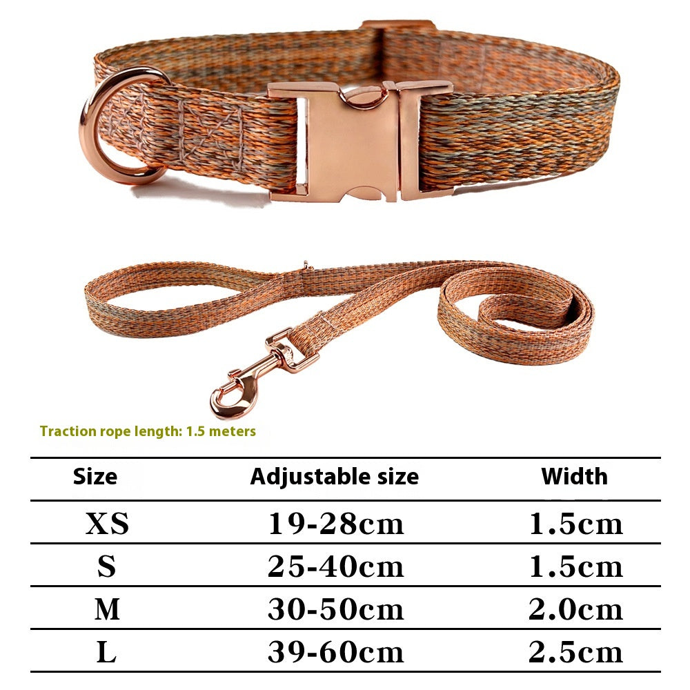 Dog Leash With Engraved Lettering And Anti Lost Collar