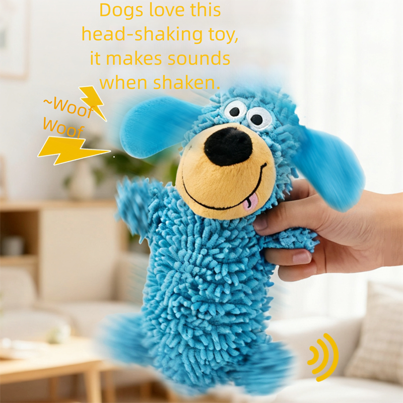 Plush Squeaky Teething Dog Toy