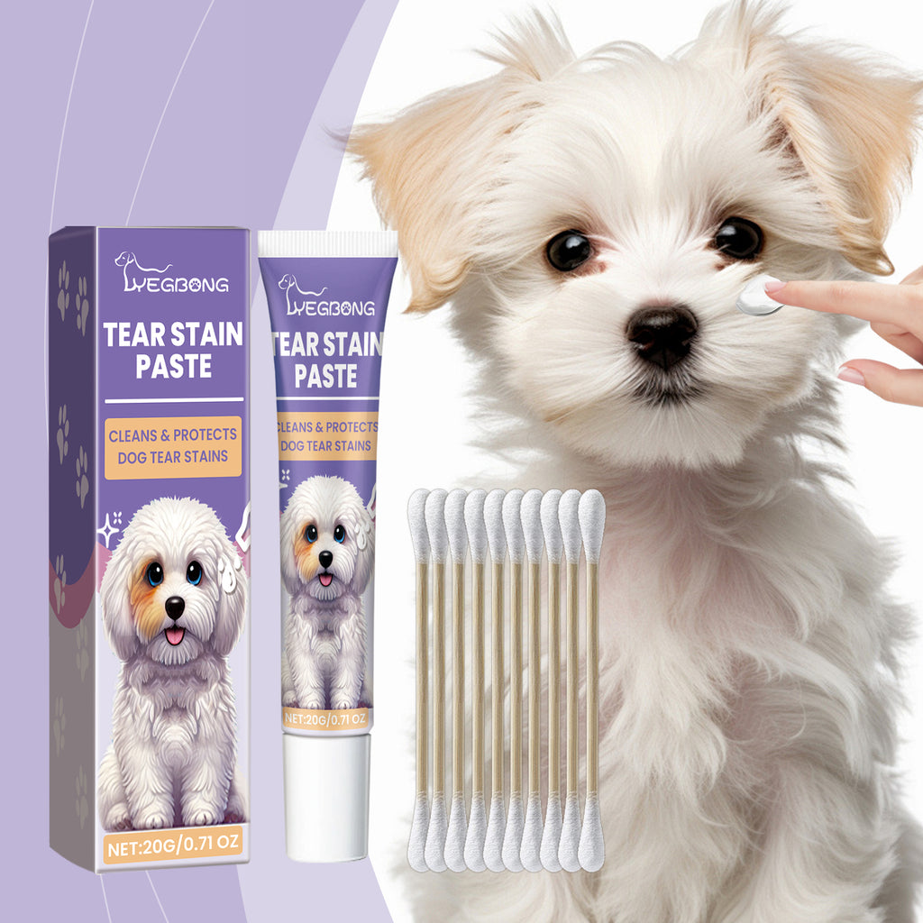 Dog Tear Stain Paste, Gentle Tear Stain Remover For Dogs With Honeysuckle, Sophora Flavescens & Coconut Oil, Soothing Eye Brightening Cream