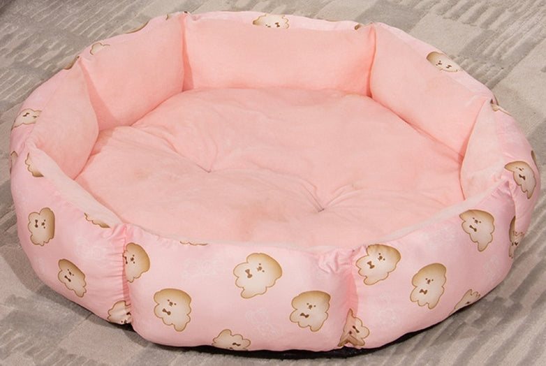 Octagonal Pet Bed with Fleece Lining