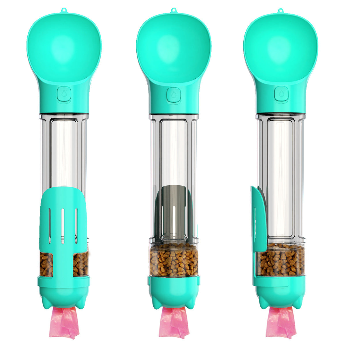 300 500Ml Portable Multifunction Dog Water Bottle Food Feeder For Big Dogs 3 In 1 Poop Dispenser Puppy Pet Travel Drinking Bowls