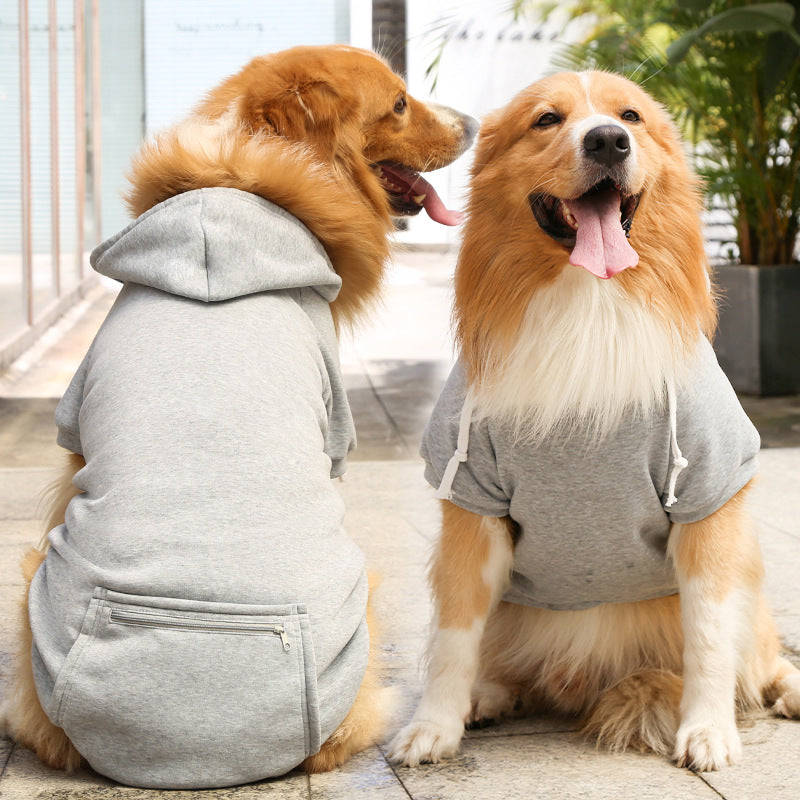 Simple Dog Zipper Pocket Sweater