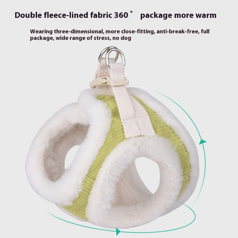 Plush Pet Harness Vest-Style Adjustable Medium And Small