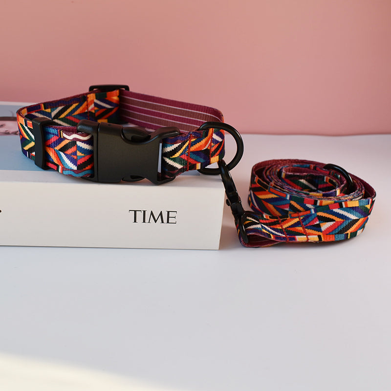 Printed Ethnic Ribbon Dog Leash