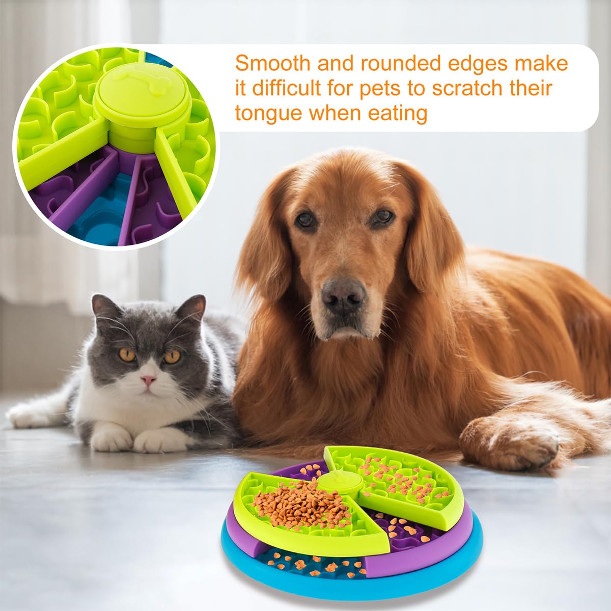 3In1 Interactive Dog Puzzle Feeder, Rotating Anti-Choking Slow Feeder Bowl & Lick Mat, Mental Stimulation Foraging Toy For Medium & Large Do