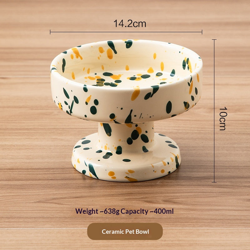 Ink-Splashed High Pet Bowl
