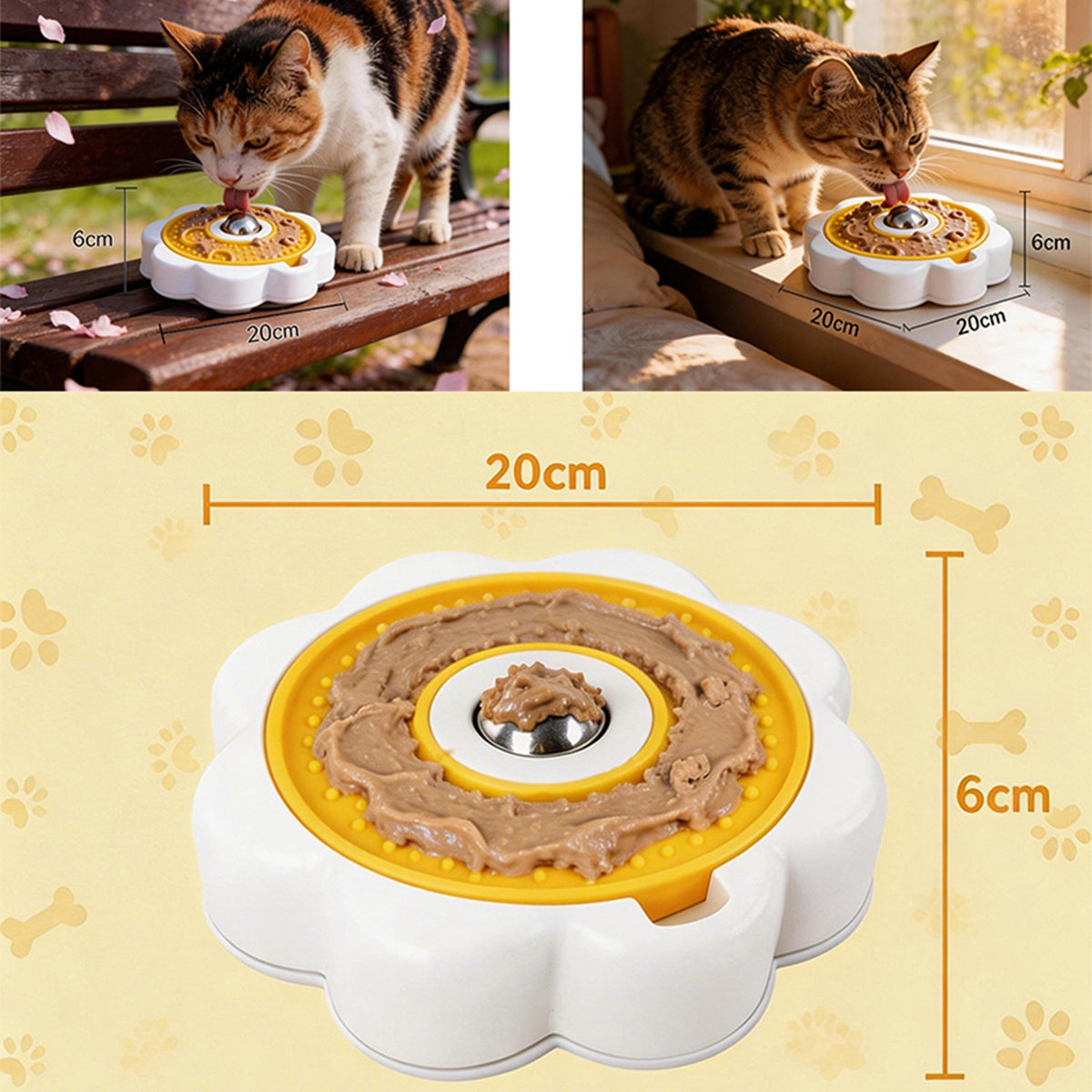 Rotating Pet Licking Bowl with Stainless Steel Ball
