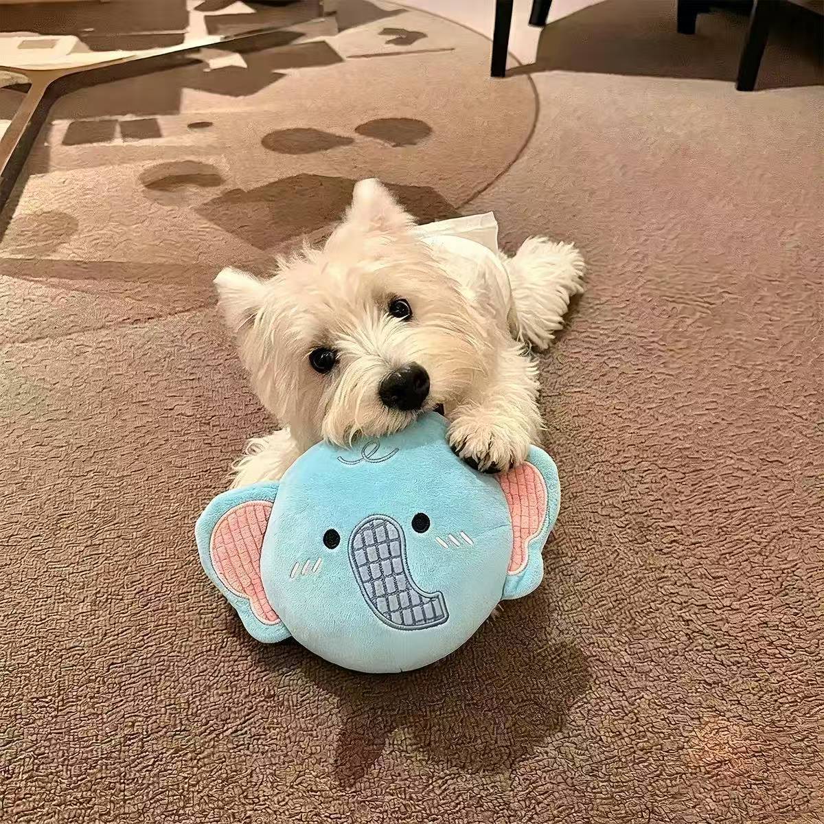 Round Plush Squeaky Dog Toy