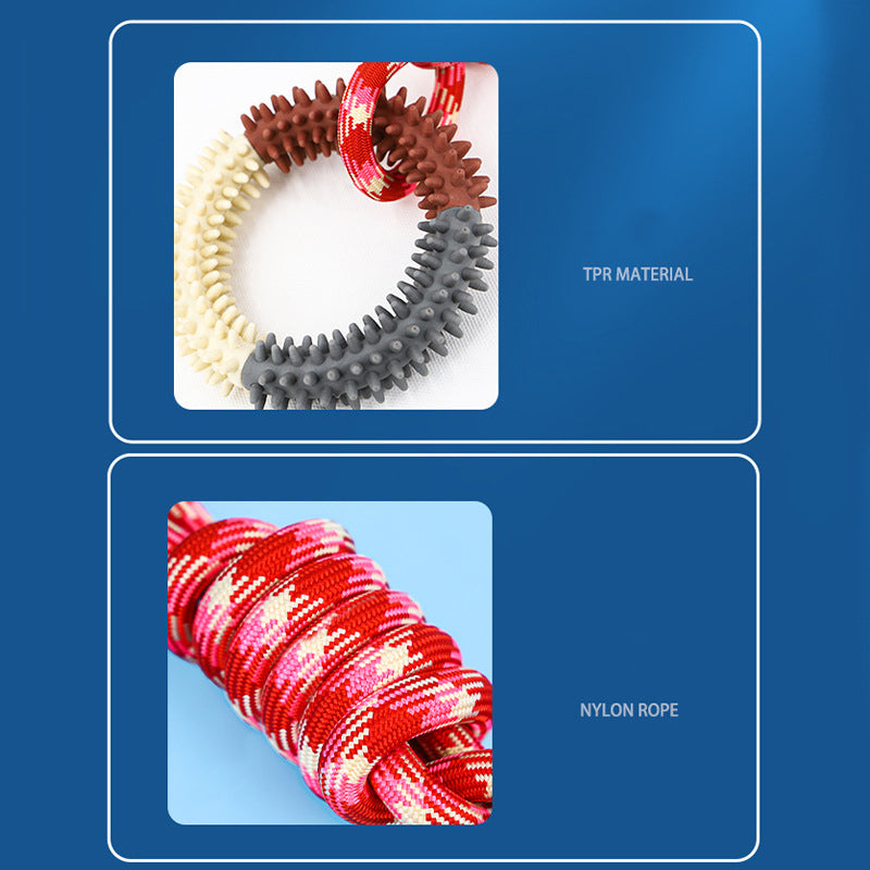Bite Resistant Toy For Pets Dazzling Colored Braided Rope Puppy Knot Self Relieving Toy