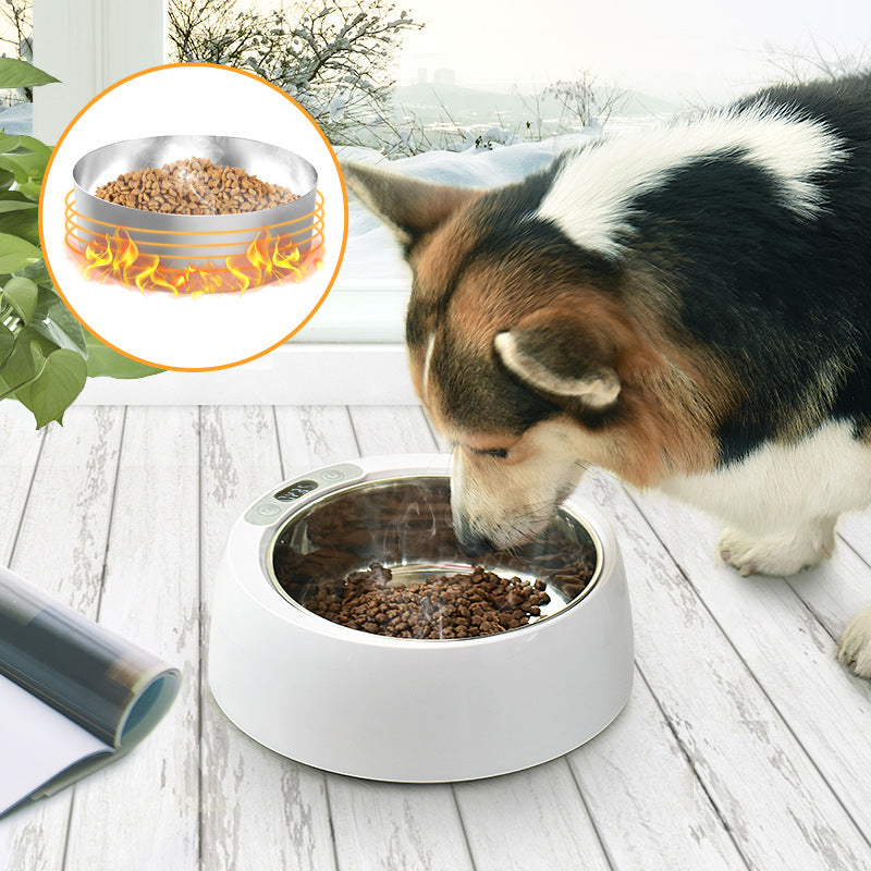 Round Stainless Steel Smart Heating Bowl Feeder