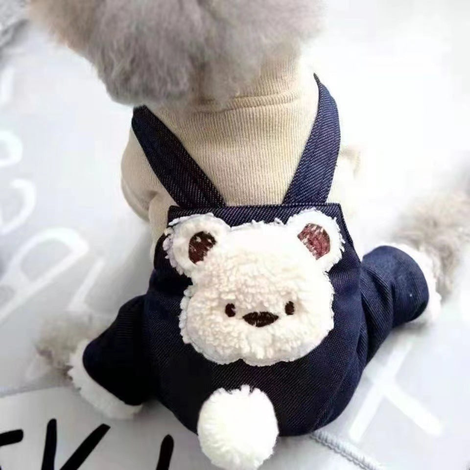Cotton-Padded Fleece-Lined Four-Leg Dog Coat