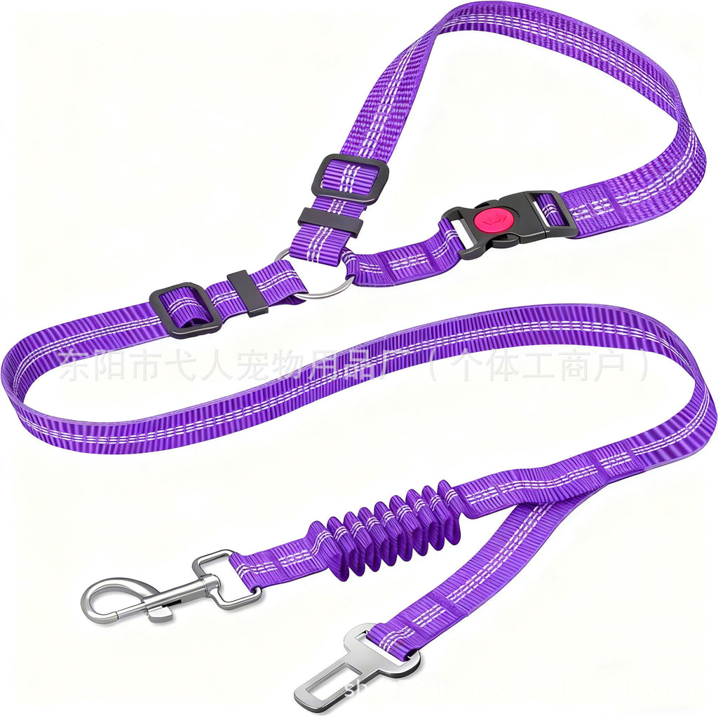 Retractable Dog Leash With Anti-Pull Car Seatbelt