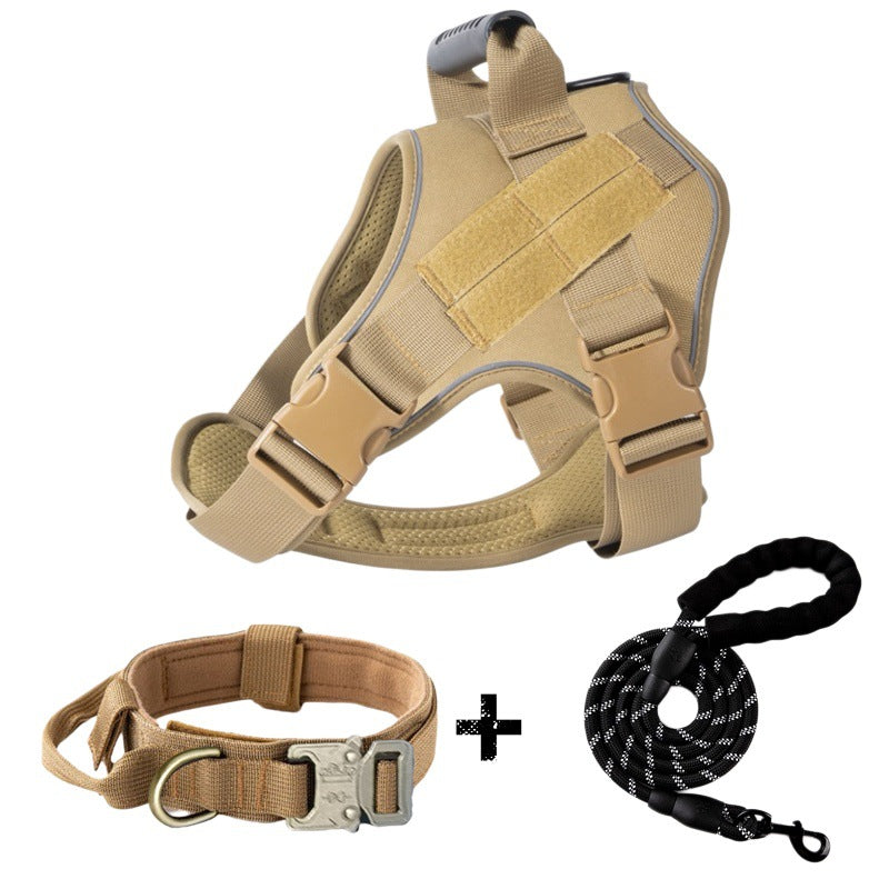 Large Dog Breathable Tactical Harness With Traction Rope
