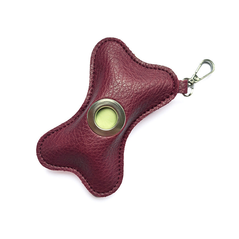 Pet Waste Bag Holder Portable Stylish Pu Leather Design