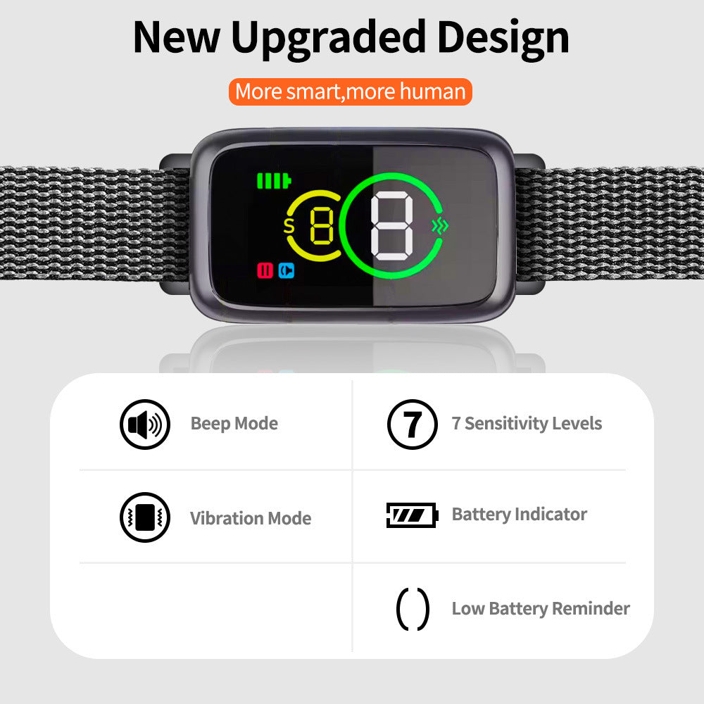 New Color Screen Smart Bark-Stop Adjustable Collar 7 Levels Adjustable Strength Two Bark-Stop Modes