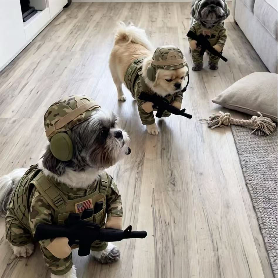 Puppy Soldier Costume Set