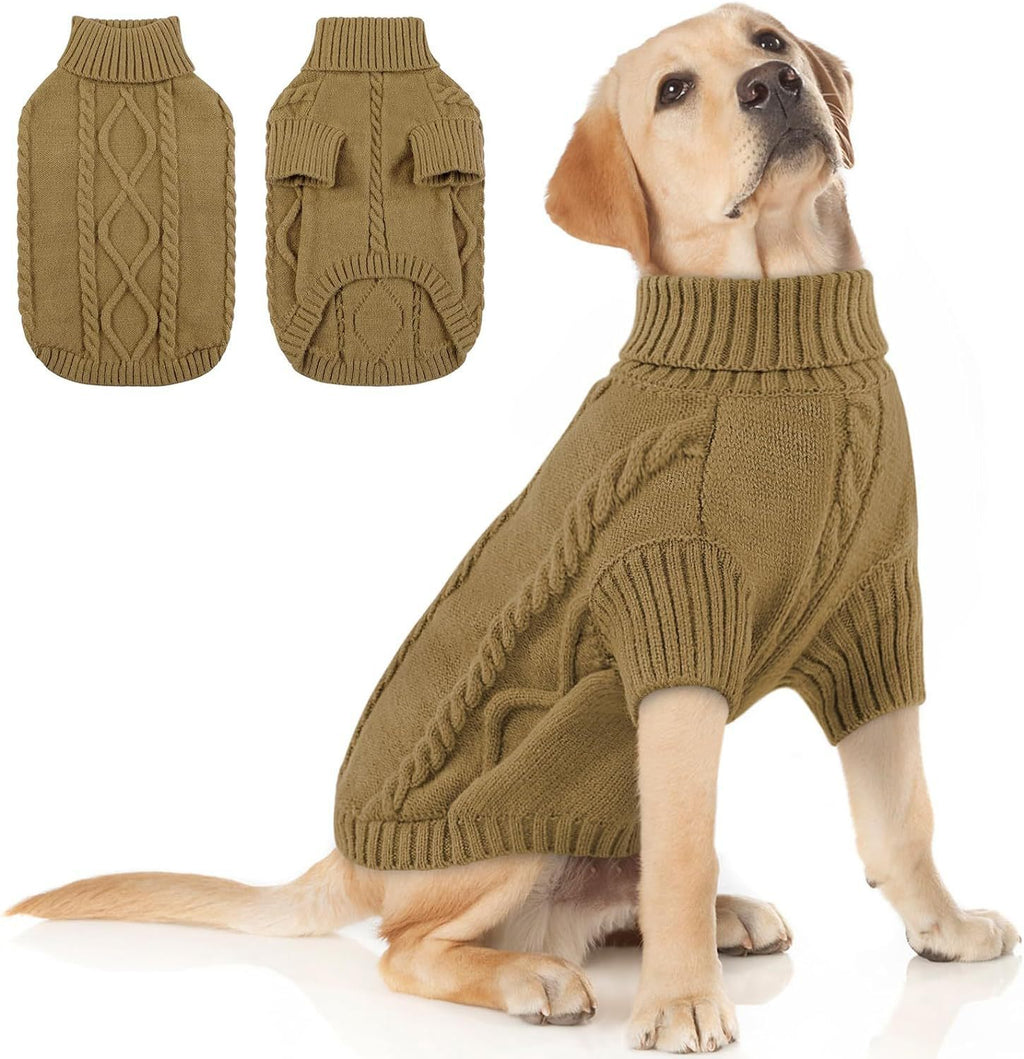 Solid-Color Knitted Pet Sweater