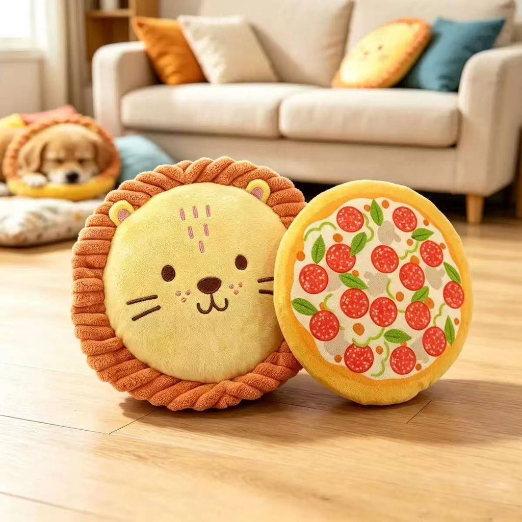 Round Plush Squeaky Dog Toy