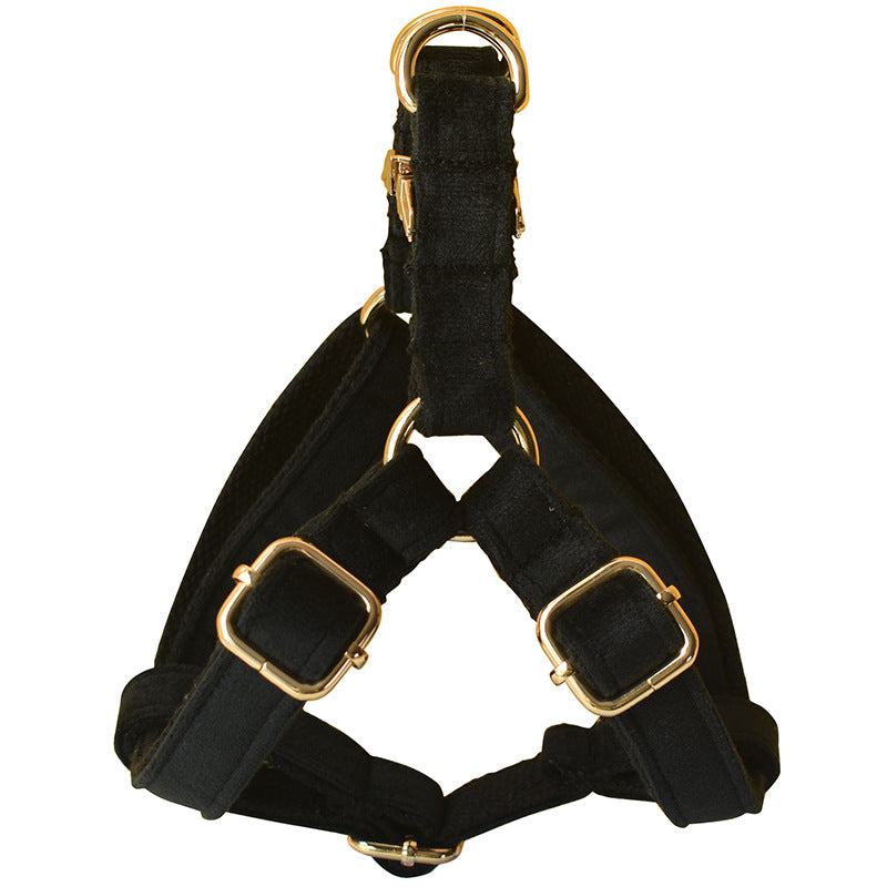 Black Gold Buckle Dog Harness