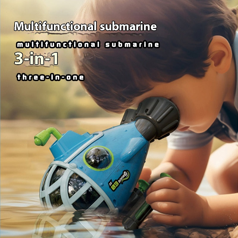 Outdoor Microscope 4-In-1 Construction Vehicle Off-Road Vehicle Periscope Submarine Water Gun
