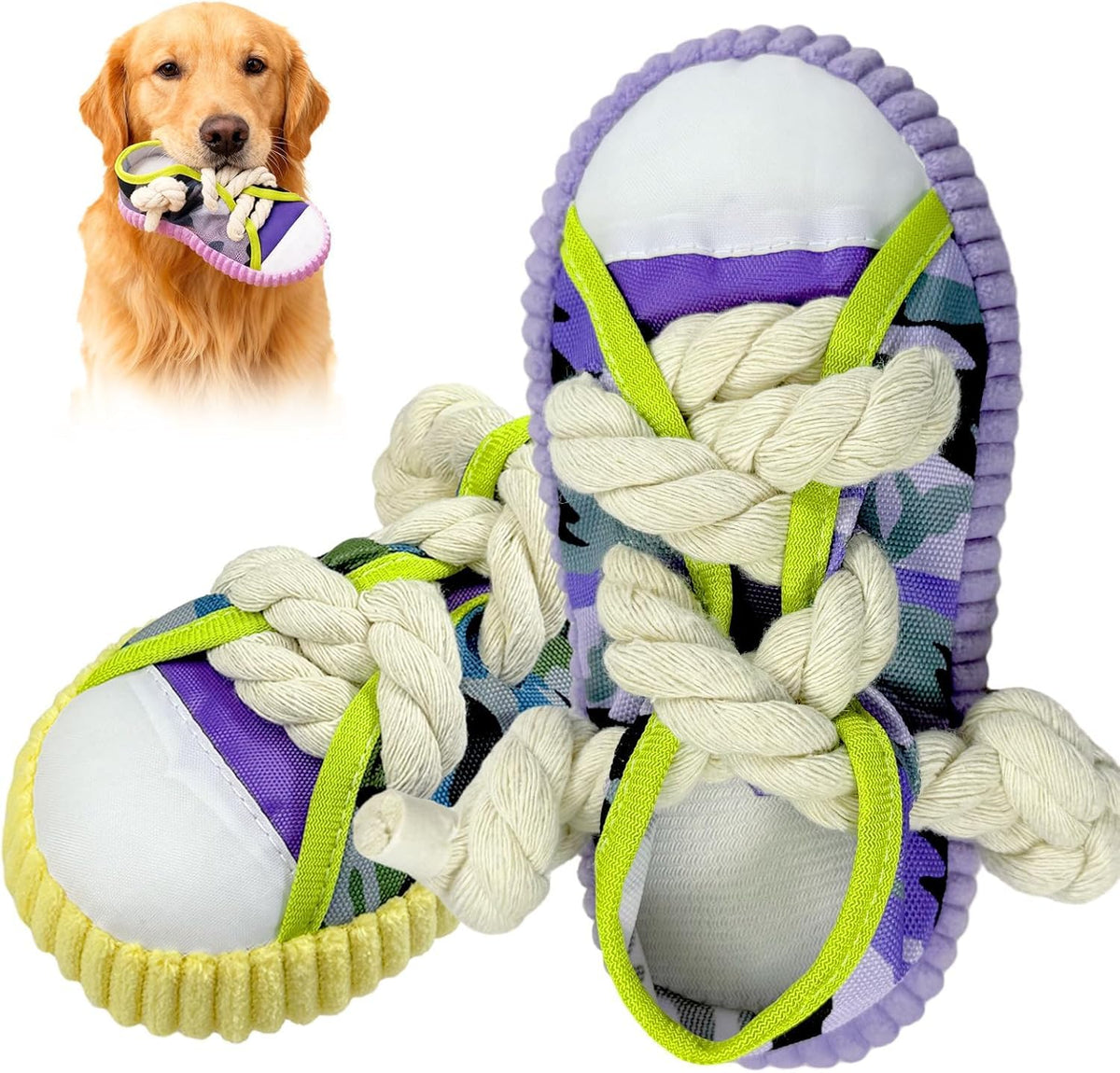 Two-Piece Durable Sneaker Dog Chew Toy