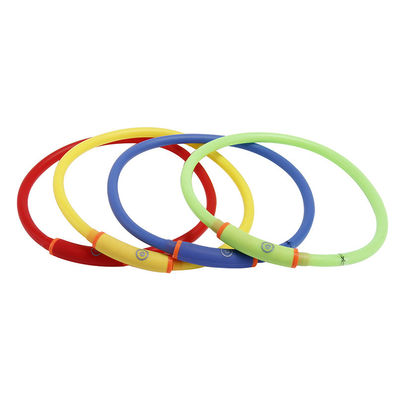 Round Tube Waterproof Led Luminous Pet Dog Collar