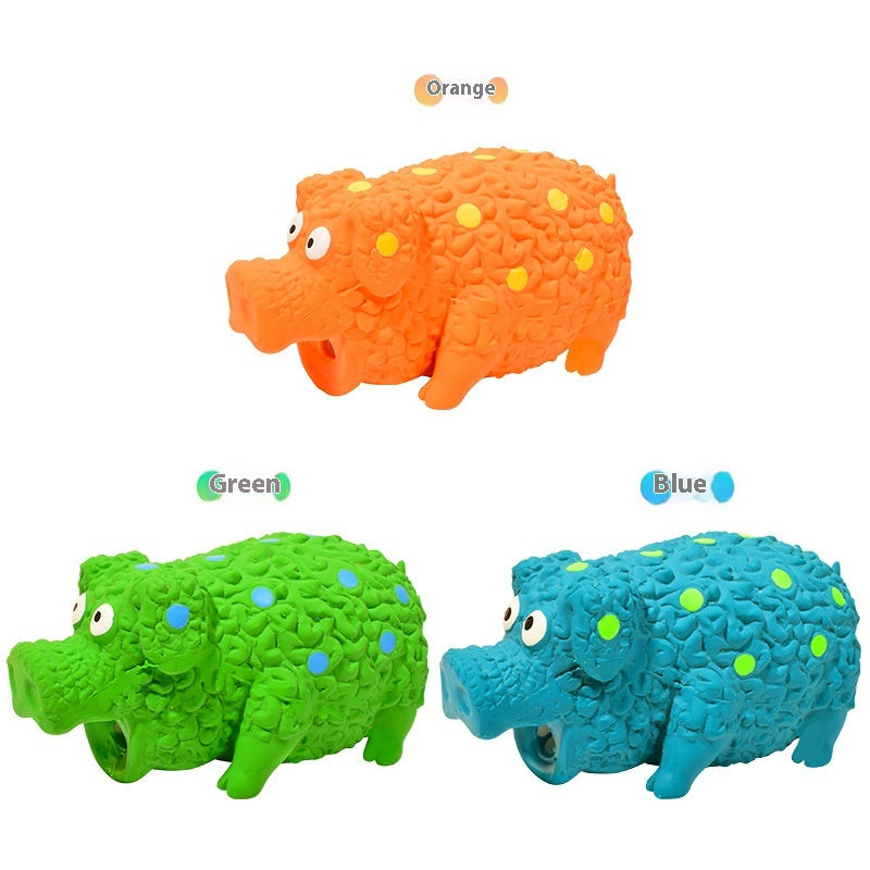 Pet Toy Latex Sounding Toy Curly Pig Bite-Resistant Molar Dog Toy